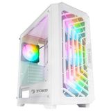 Zoko Chiko White 4x12 CM ARGB Fan Mesh Panel Temperli Cam Bilgisayar Kasası