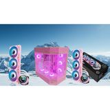 Zoko Tank 7x12 Cm Kumandalı Argb Fan Temper Camlı Oyuncu Bilgisayar Kasası Pembe Ve 360mm Sıvı Soğutma Set