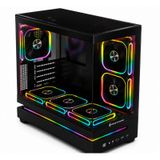 Zoko Venüs Siyah 6x12cm Argb Fan Temper Cam M.atx Oyuncu Bilgisayar Kasası