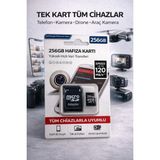 Zoli 256GB Micro SD Hafıza Kartı 120MB/S Yüksek Hızda Telefon Kamera Drone Uyumlu