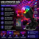 Zoli Kumandalı Araba,Ev,Parti RGB Disko Topu Mini LED Sahne Disko Işığı Projektör Işık RGB Gece Lambası