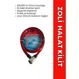 Zoli Motosiklet Kilidi Güçlendirilmiş İki Anahtarlı Halat Zincir Kilit 25X150
