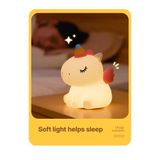 Zoli Unicorn Şekilli Silikon Dokunmatik Şarjlı 7 Renk modlu LED Gece Lambası Çocuk Odası Uyku Lambası