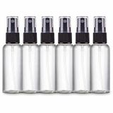 Zollyss Sprey Şişeleri Şeffaf Boş İnce Sis Plastik Mini Seyahat Şişesi Seti, Küçük Doldurulabilir Sıvı Kaplar (50 ml 6'lı Paket)