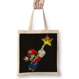 Zombie Mario Atari Bez Çanta Uzun Saplı - Açık Bej - 40 X 40