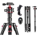 Zomei Q200 Profesyonel Alüminyum Tripod Monopod 200 cm Uzunluk,Taşıma Çantası, 360'Dönebilen Telefon Tutucu, Bluetooth Kumanda - Siyah
