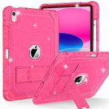 ZoneFoker iPad 10. Nesil 10.9 inç 2022 için Kılıf, Ağır Hizmet Darbeye Dayanıklı Dayanıklı Koruyucu Kalem Tutuculu, 10.9 inç 10 Gen Şeffaf Kılıf, Çocuklar için Kickstand ile, Sıcak Pembe Parıltı
