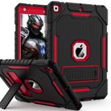 ZoneFoker iPad 9./8./7. Nesil 2021/2020/2019 (10,2 inç), Dayanıklı Darbeye Dayanıklı Dayanıklı Koruyucu 10,2 inç Kılıf iPad 9 8 7 Gen için Dahili Destek Çubuğu ile (Siyah+Kırmızı)