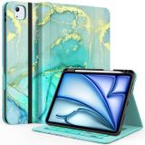ZoneFoker iPad Air 11 inç M2 (2024), iPad Air 5./4. Nesil 10.9'' (2022/2020), iPad Pro 11 (4./3./2./1.), Kalem Tutacağı ve Cepli Çok Açılı Stand Deri Kılıf, Mermer Yeşili