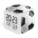 ZonleeApex Erkekler için Futbol Topu Çalar Saat, Pille Çalışan Masaüstü Çocuk Saati, 7 LED Renk Değiştiren Dekorlu, Erkek Kız Çocuk Yatak Odası Çalışma Hediyesi Fikirleri (8 x 8 x 8 cm)