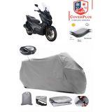 Zontes 350 D Branda Gri Arka Çanta Uyumlu(Topcase) Motosiket Brandası Motor Örtüsü Çadır Su Geçirmez Motosiklet Kılıfı Motor Brandası,lastikli,taşıma Torbalı