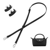 ZOOEASS Deri çanta askısı yedek çanta sapanlar Longchamp çanta kadın deri Crossbody omuz askısı ayarlanabilir, S-siyah