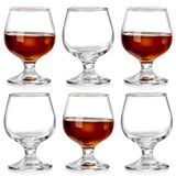ZOOFOX 6'lı Set Küçük Brendi Snifter, 145 ml Şeffaf Viski Konyak Bardağı, Scotch, Bourbon, Brandy, Viski veya Spirit için Shot Bardağı Seti