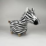Zooturak Zebra Zou Hayvanlı puf çocuk koltuğu - Beyaz