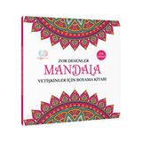 Zor Desenler Yetişkinler İçin Mandala Boyama Kitabı 30 Yaprak 60 Sayfa Krem Renkli Kağıtla