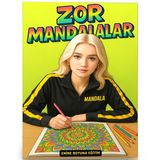 Zor Mandalalar Boyama Kitabı Arkası Boş Spiralli