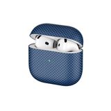 Zore Apple ile uyumlu Airpods 4 Zore Airbag 43 600D Karbon Fiber Kulaklık Kılıfı Lacivert