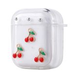 Zore Apple ile uyumlu Airpods Zore Airbag 44 Airbag Tasarımlı Simli Şeffaf Kutup Kılıf Kiraz