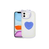 Zore Apple ile uyumlu iPhone 11 Kılıf Kedi Figürlü Transparan Pop Soketli Zore Ritmik Kapak Mavi