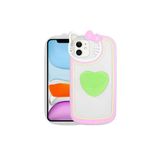 Zore Apple ile uyumlu iPhone 11 Kılıf Kedi Figürlü Transparan Pop Soketli Zore Ritmik Kapak Yeşil