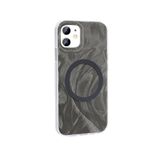 Zore Apple ile uyumlu iPhone 11 Kılıf M-safe Şarj Özellikli Fırça Boya Desenli Zore Palet Kapak Gri