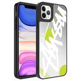 Zore Apple İle Uyumlu iPhone 11 Pro Kılıf Aynalı Desenli Kamera Korumalı Parlak Mirror Kapak, Yazı