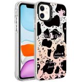 Zore Apple İle Uyumlu iPhone 12 Kılıf Mermer Desenli Marbello Kapak, Siyah-Beyaz
