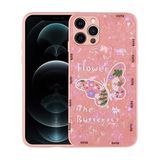 Zore Apple ile uyumlu iPhone 13 Pro Max Kılıf Desenli Sert Silikon Zore Mumila Kapak Pink Flower