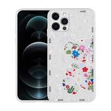 Zore Apple ile uyumlu iPhone 13 Pro Max Kılıf Desenli Sert Silikon Zore Mumila Kapak White Bear