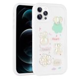 Zore Apple ile uyumlu iPhone 13 Pro Max Kılıf Kabartma Figürlü Parlak Zore Toys Silikon Kapak Beyaz