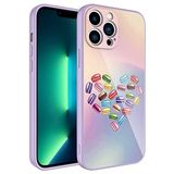 Zore Apple ile uyumlu iPhone 13 Pro Max Kılıf Kamera Korumalı Desenli Sert Silikon Zore Epoksi Kapak NO1