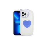 Zore Apple ile uyumlu iPhone 13 Pro Max Kılıf Kedi Figürlü Transparan Pop Soketli Zore Ritmik Kapak Mavi
