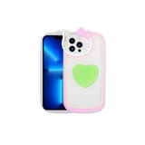 Zore Apple ile uyumlu iPhone 13 Pro Max Kılıf Kedi Figürlü Transparan Pop Soketli Zore Ritmik Kapak Yeşil