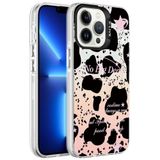 Zore Apple ile uyumlu iPhone 13 Pro Max Kılıf Mermer Desenli Zore Marbello Kapak Siyah-Beyaz
