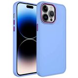 Zore Apple ile uyumlu iPhone 13 Pro Max Kılıf Metal Çerçeve ve Buton Tasarımlı Silikon Zore Luna Kapak Lila