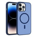 Zore Apple ile uyumlu iPhone 14 Pro Max Kılıf M-safe Şarj Özellikli Zore Babet Kapak Mavi