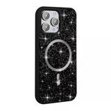 Zore Apple İle Uyumlu İphone 15 Pro Max Kılıf Pırlanta Tasarımlı M-Safe Şarj Özellikli Mozaik Silikon Kapak