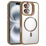 Zore Apple ile uyumlu iPhone 16 Kılıf Standlı ve Kamera Lens Hediyeli M-Safe Şarj Özellikli Zore Etro Kapak Desert Titanyum