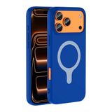 Zore Apple ile uyumlu iPhone 17 Pro Max Kılıf M-Safe Şarj Özellikli Zore Aris Silikon Kapak Saks Mavi