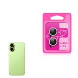 Zore Apple ile uyumlu iPhone 17 Zore CL-06 Kamera Lens Koruyucu Açık Yeşil
