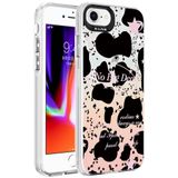 Zore Apple ile uyumlu iPhone SE 2020 Kılıf Mermer Desenli Marbello Kapak Siyah-Beyaz
