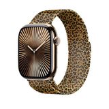 Zore Apple İle Uyumlu Watch 42Mm Krd-01 Leopar Desenli Metal Kordon