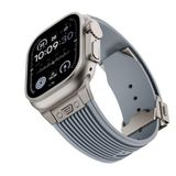 Zore Apple İle Uyumlu Watch 42mm KRD-113 Spor Görünümlü Silikon Kordon Gri