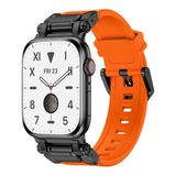 Zore Apple İle Uyumlu Watch 44Mm Krd-101 Titanyum Metal Başlıklı Silikon Kordon