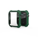 Zore Apple İle Uyumlu Watch 7 41mm Tank Zırh Kasa ve Mat Görünümlü Ekran Koruyucu Watch Gard 11, Koyu Yeşil