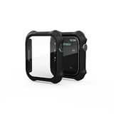 Zore Apple İle Uyumlu Watch 7 41mm Tank Zırh Kasa ve Mat Görünümlü Ekran Koruyucu Watch Gard 11, Siyah