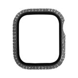 Zore Apple İle Uyumlu Watch 7 41mm Watch Gard 24 Kenarları Taşlı Sert PC Kasa Ve Ekran Koruyucu, Gümüş