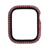 Zore Apple İle Uyumlu Watch 7 41mm Watch Gard 24 Kenarları Taşlı Sert PC Kasa Ve Ekran Koruyucu, Pembe