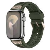 Zore Apple İle Uyumlu Watch 7 45Mm Krd-117 Hava Alabilen Delikli Metal Süslemeli Desenli Silikon Kordon
