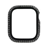 Zore Apple İle Uyumlu Watch 7 45mm Watch Gard 24 Kenarları Taşlı Sert PC Kasa Ve Ekran Koruyucu, Siyah